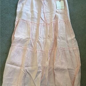 Bella Dahl Pastel Pink Tiered Linen Skirt